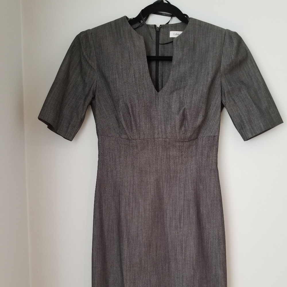 Calvin Klein Black Short Sleeve Sheath Dress